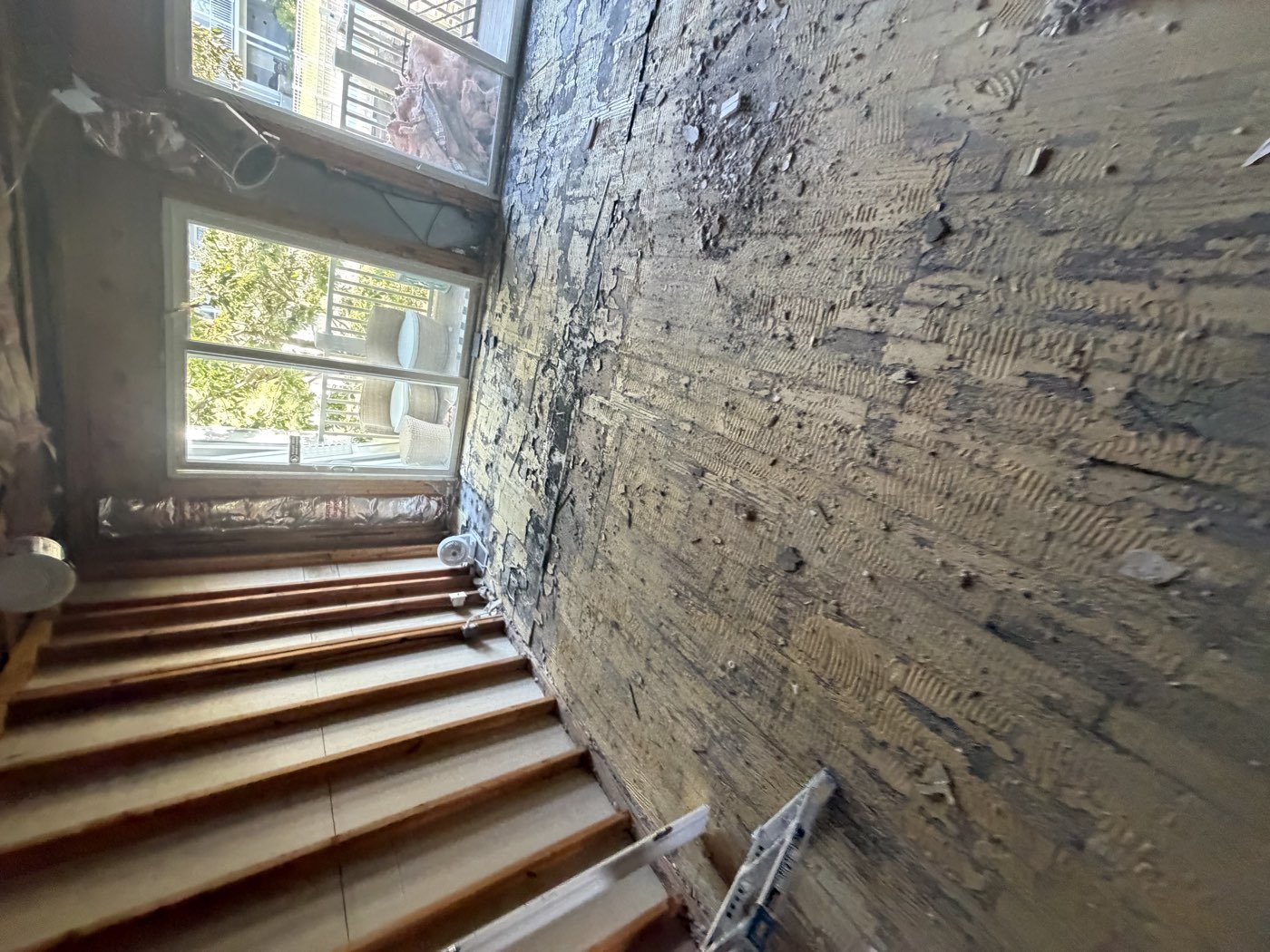 Old flooring removed down to the subfloor